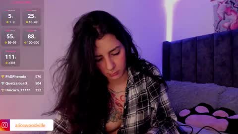 Snapshot of alicewoodville chatting on 02.20.25 Alice online show from 02.20.25