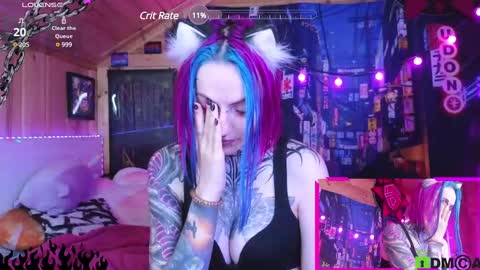 Snapshot of cybernekko chatting on 02.13.25 Neko online show from 02.13.25