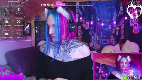 Snapshot of cybernekko chatting on 10.26.25 Neko online show from 10.26.25