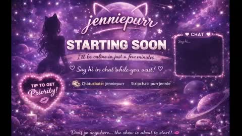 Snapshot of jenniepurr chatting on 04.24.26 Jennie online show from 04.24.26