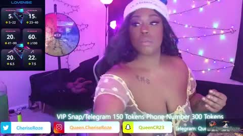 Snapshot of queencroze chatting on 12.16.24 Queen Cherise Roze online show from 12.16.24