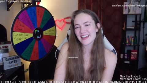 Snapshot of samanthahayesxoxo chatting on 12.02.24 The Real Samantha Hayes haha online show from 12.02.24