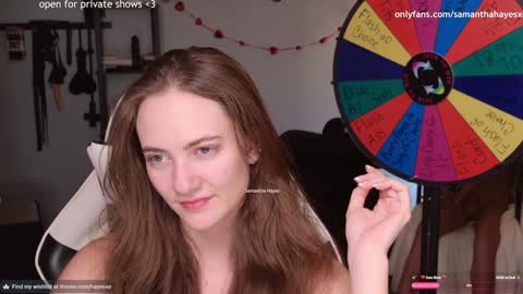 Snapshot of samanthahayesxoxo chatting on 02.01.25 The Real Samantha Hayes haha online show from 02.01.25