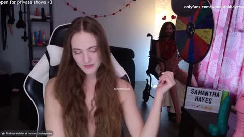 Snapshot of samanthahayesxoxo chatting on 02.12.25 The Real Samantha Hayes haha online show from 02.12.25