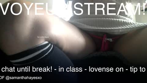 Snapshot of samanthahayesxoxo chatting on 12.05.25 The Real Samantha Hayes haha online show from 12.05.25