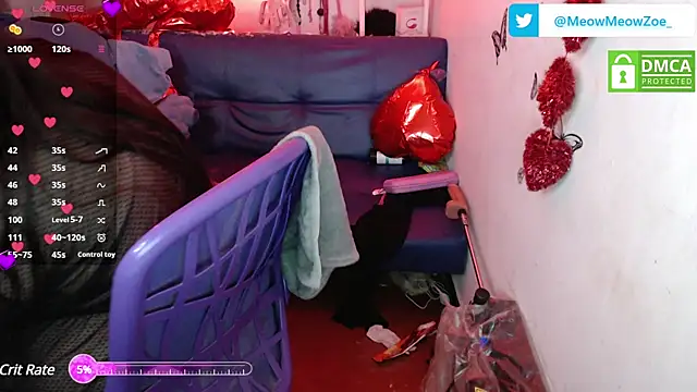 Snapshot of MeowMeowZoe chatting on 02.20.25 MeowMeowZoe online show from 02.20.25