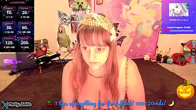 Snapshot of BabyZelda chatting on 10.31.25 BabyZelda online show from 10.31.25
